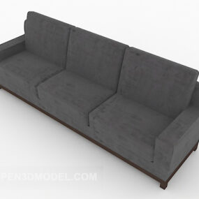 Model 3d Desain Sofa Multi Tempat Duduk Gelap Cina
