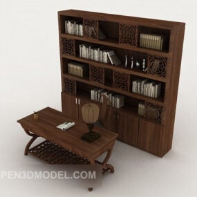 Chinese Desk And Chair Cabinet 3d model