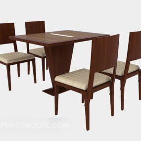Chinese Dining Table Chair 3d model