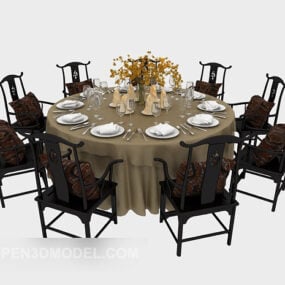 Chinese Eight-person Table 3d model
