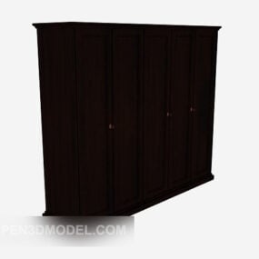 Grande armoire chinoise à cinq portes modèle 3D
