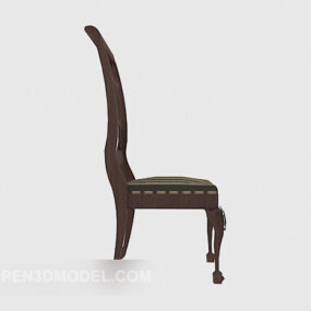 Chinese High-back Dining Chair 3d model