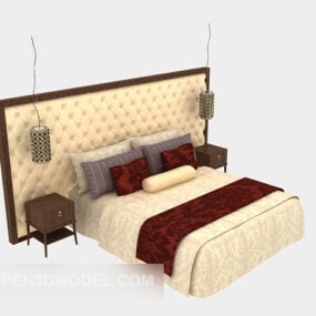 Chinese Home Double Bed V1 3d model