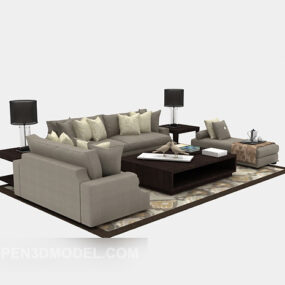 Chinese Home Sofa Chair Full Set 3d model