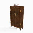 Chinese home wooden wardrobe 3d model