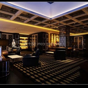 Large Living Room Luxury Interior 3d model