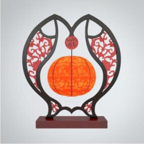 Lampe de table lanterne chinoise modèle 3D