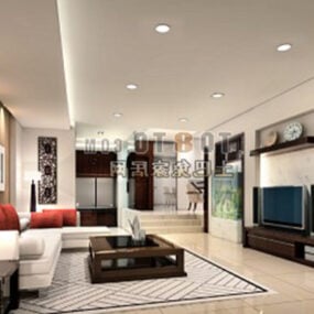 Chinese Living Room Modern Decor 3d model