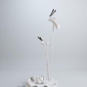 Modelo 3d de ornamento de lótus chinês