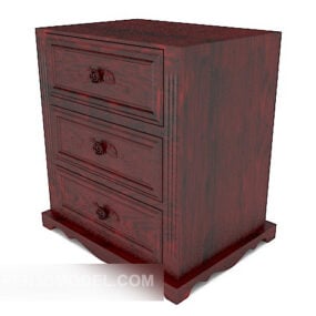 Chinese Mahogany Bedside Table 3d model