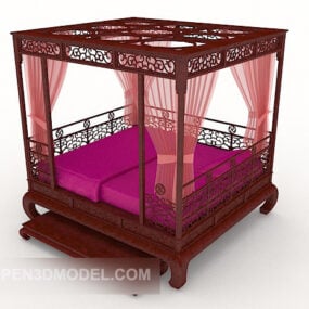 Chinese Mahogany Home Bed 3d model