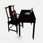 Bureau et chaise minimaliste chinois