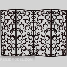 Chinese Minimalist Carving Screen 3d model