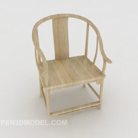 Chinese Minimalist Single Chair Bamboo 3d model