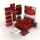 Chinese Red Festive Double Bed
