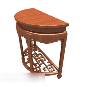 طاولة جانبية من خشب الماهوجني الصلب الصيني بتصميم ثلاثي الأبعاد