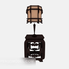 Wystrój chińskiej lampy stołowej w stylu retro Model 3D