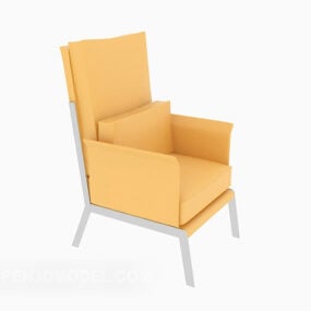 เก้าอี้โซฟาเดี่ยวสีเหลืองจีนแบบ 3 มิติ