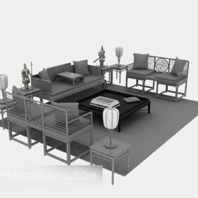 Bộ bàn ghế sofa Trung Quốc mẫu 3d