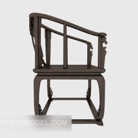 Chinese Solid Wood Armchair 3d model