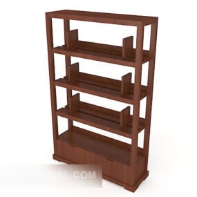 Chinese Solid Wood Bookshelf 3d model