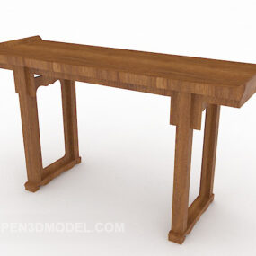 Model 3D chińskiej obudowy z litego drewna