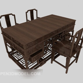Chinese Solid Wood Case Desk 3d model