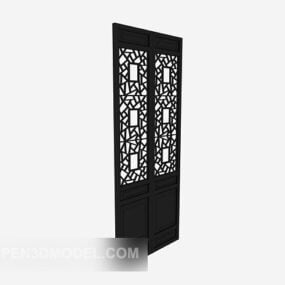 Chinese Solid Wood Door Retro Style 3d model