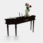 Chinese Wood Console Table With Vase Decor