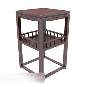 3д модель приставного столика из китайского массива дерева