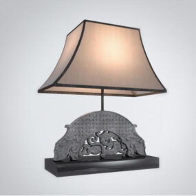 Chinese Stone Carving Element Table Lamp 3d model