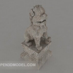 Čínský kamenný lev V1 3D model