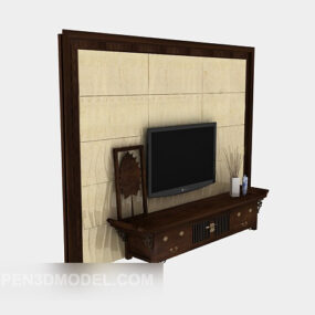 Chinese Style Tv Wall 3d model
