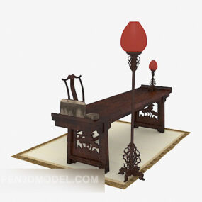 Çin Tarzı Bar Kasa Masası 3D model