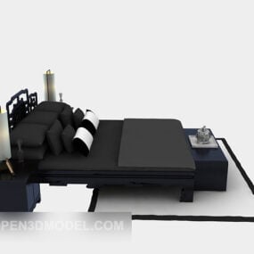 Chinese Style Bed With Carpet 3d model