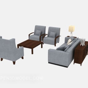 Modelo 3d de sofá de móveis de estilo chinês