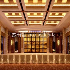 مدل سه بعدی داخلی سالن کنفرانس به سبک چینی