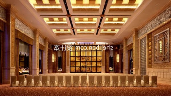 Interiore della sala per conferenze in stile cinese