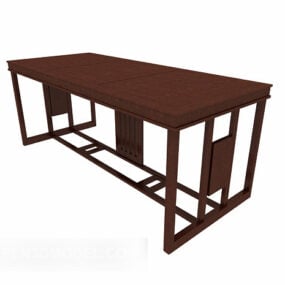 Kiinalaistyylinen kirjoituspöytä puinen 3d-malli