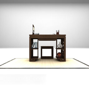 3d-modell for skrivebord i kinesisk stil