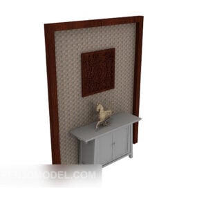 Chinese Style Hall Cabinet, Background Wall 3d model