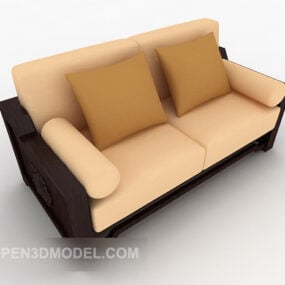 Chinese Style Home Double Sofa 3d model