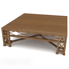 Table basse en bois massif de style chinois modèle 3D