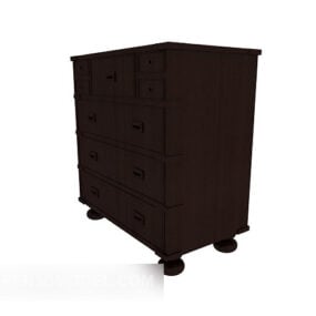 Chinese Style Solid Wood Drawer Cabinet 3d model