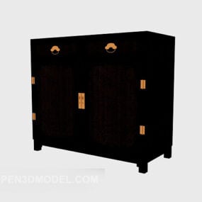 Chinese Style Solid Wood Hall Cabinet 3d model