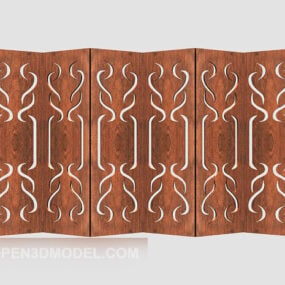 Chinese Style Solid Wood Screen 3d model