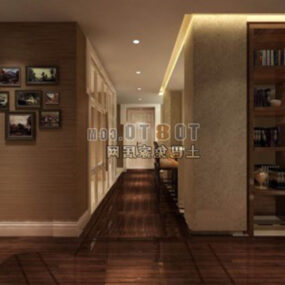 Chinese Lobby Walkway Interior 3d model
