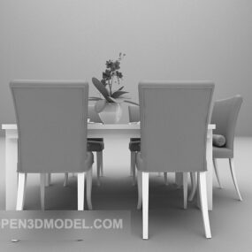 चीनी डाइनिंग टेबल फर्नीचर 3डी मॉडल