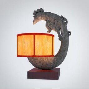 Dekoracja chińskiej lampy stołowej Model 3D