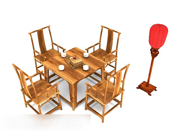 Chinese Tea Table And Chair Combination